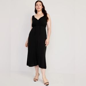 Sleeveless Crepe Midi Dress 3X